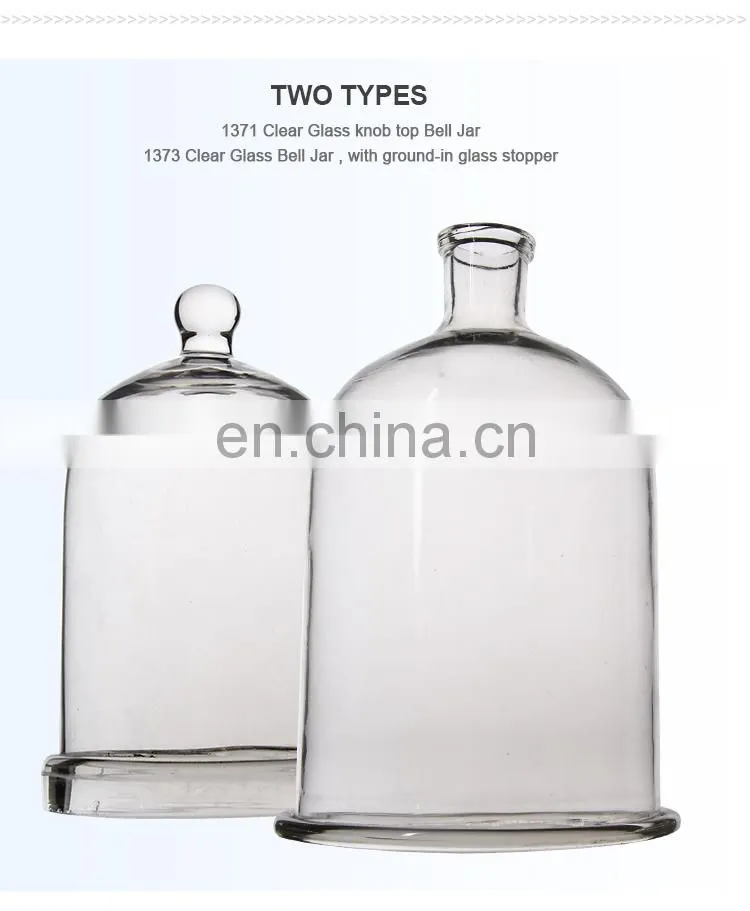 AKMLAB Laboratory Glass Dome Bell Jar With Ground-in Glass Stopper