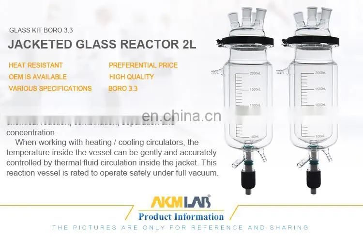 AKMLAB 2L Laboratory Jacketed Glass Reactor Price