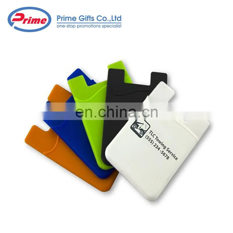 Custom Logo Printed Adhesive Silicone Cell Phone Wallet for Promotions