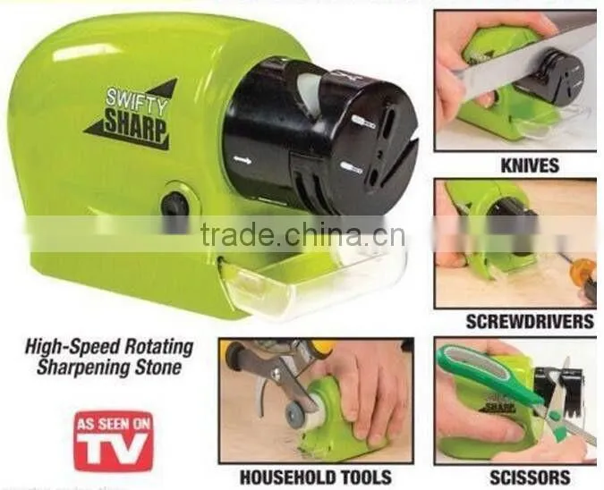 As Seen On Tv Brand New arrivel cordless electric knife sharpener swifty sharp for kitchen,portable knife sharpener stone