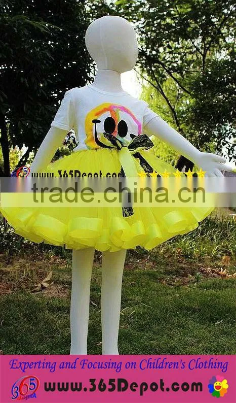 Yellow Satin Ribbon Tutu Rainbow Tutu Skirt