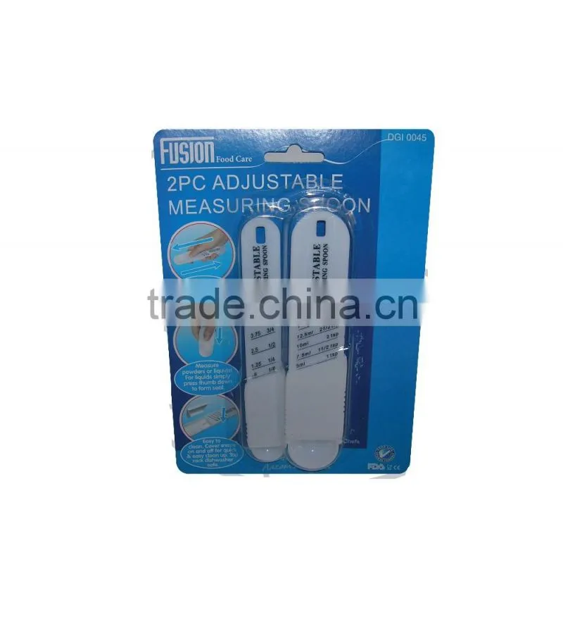2pc plastic adjustable measuring spoon set