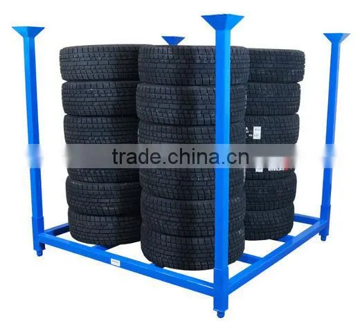 Warehouse used metal stacking mobile the tire rack