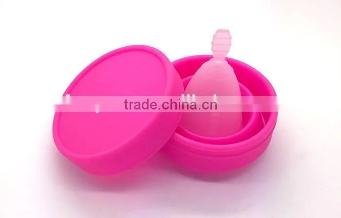 Silicone foldable cup for silicon menstrual cup