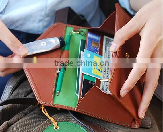 Newest Design Fashion Trendy Multifunctions Leather Wallet Women,Travel Document Passport Holder,Phone Purse