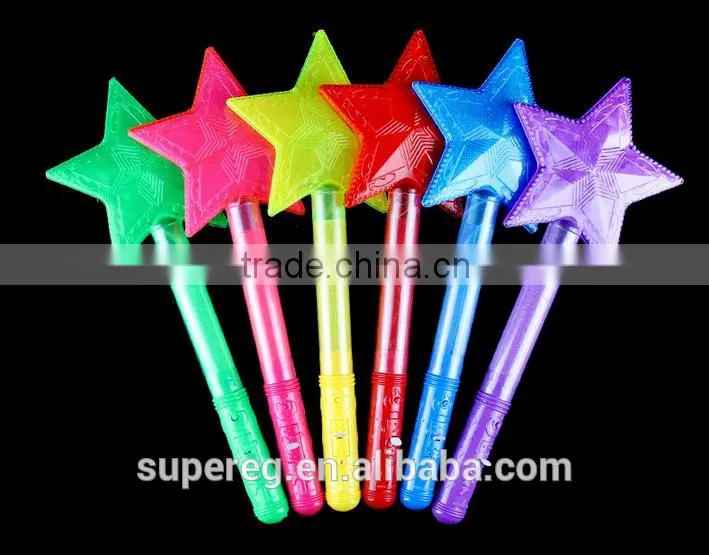 Color Star/Heart LED Light Stick Shiny Cheering Glow Flash Light Stick Christmas Gift Party