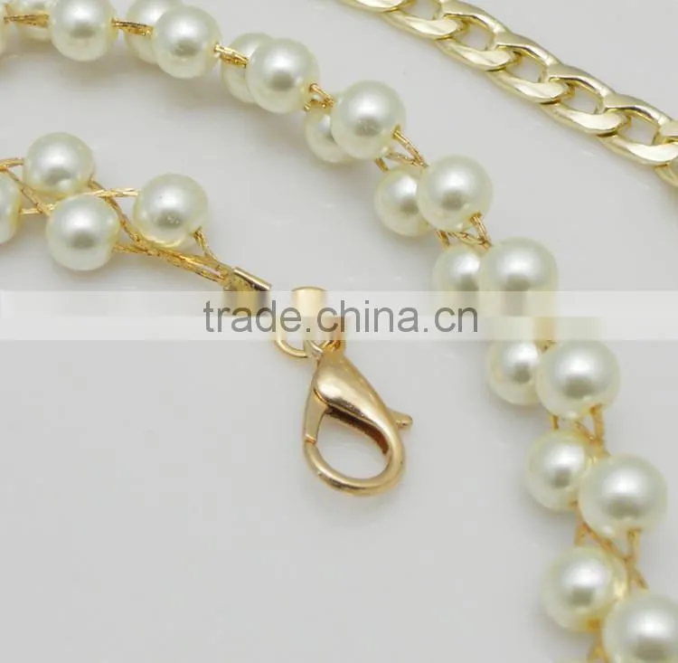 Summer New Belt Chain Lady Decorate Belt Chain, White Pearl Slimming Belt Chain