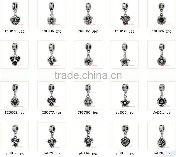 Vnistar silver plared&antique silver plated European copper alloy spacer beads for bracelet CEB005