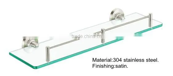 stainless steel single tier glass shelf