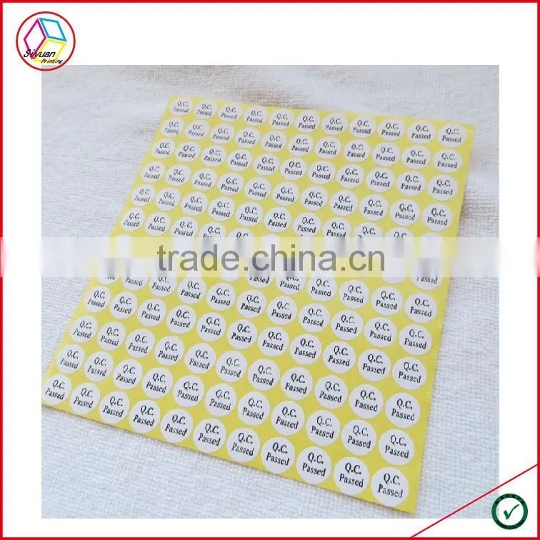 High Quality Qc Pass Stickers