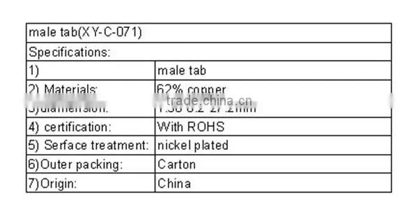 ( XY-C-071) brass pin in terminal with UL certification