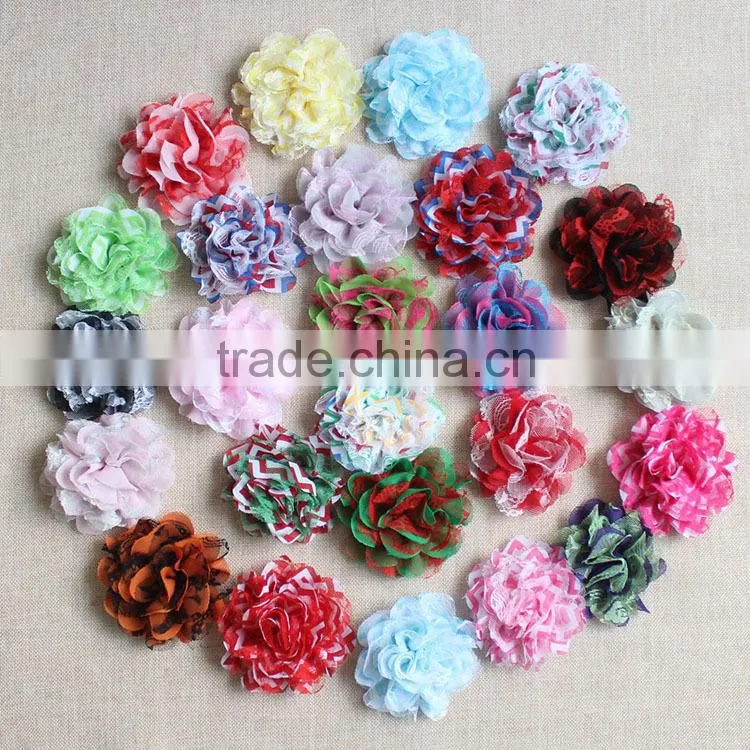 hair bow flower wholesale -hair accessory for baby-high quality chiffon flower