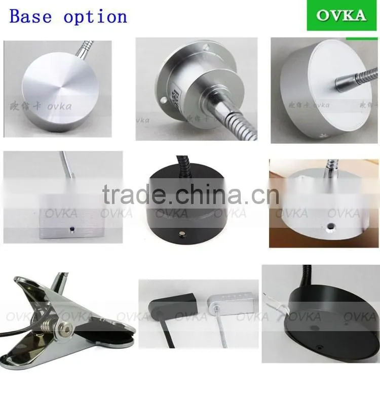 LED bed light creative fashion bedside reading wall lamp Aluminum with flexible hose