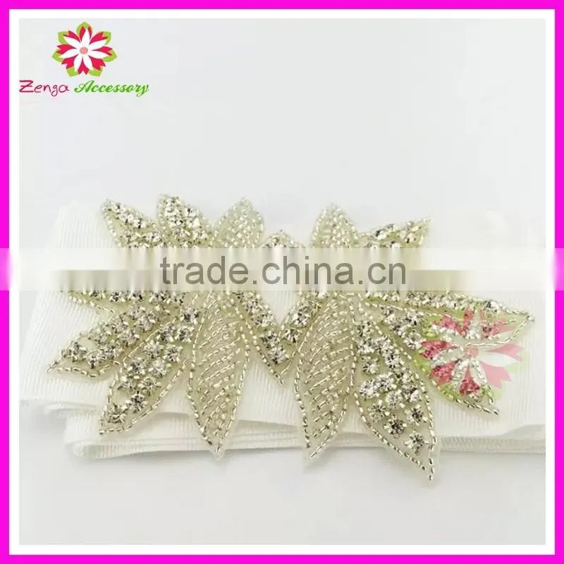 Pearl rhinestone bridal gowns applique garter, wedding garter set