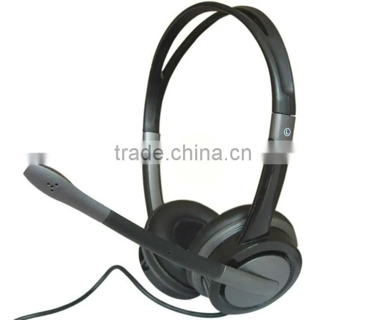 Binaural Noise Cancelling Microphone Computer USB Headphones