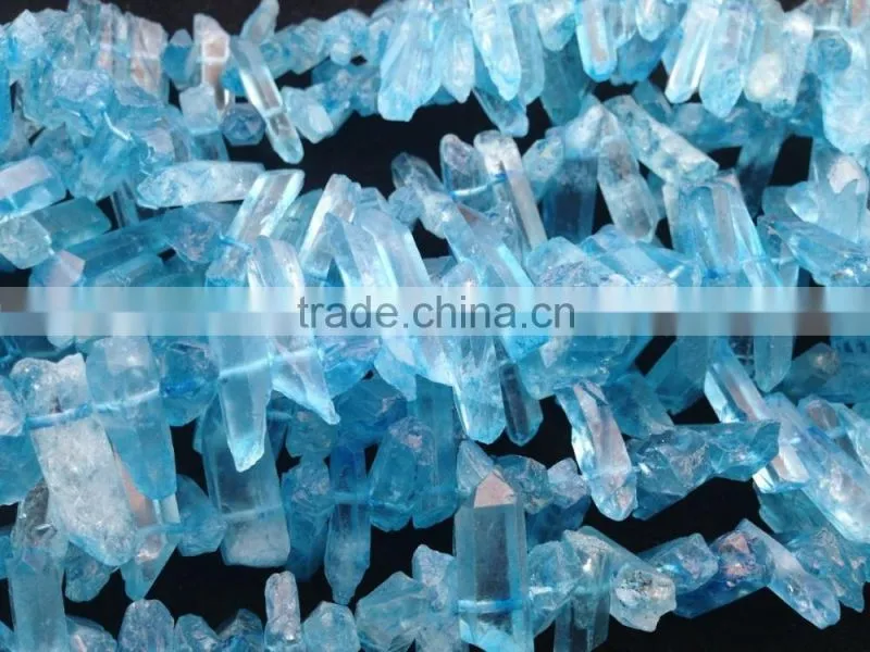 Factory price raw natural healing quartz crystal blue quartz crystal terminated point