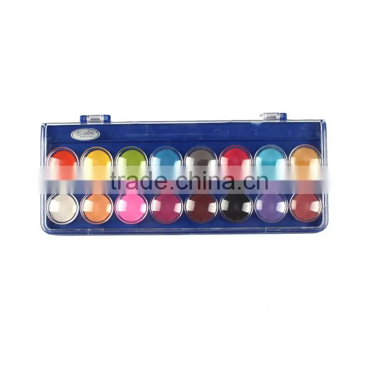 China Hot Selling High Quality 12Colors Dry Water color Paint Set For Kids With Brush