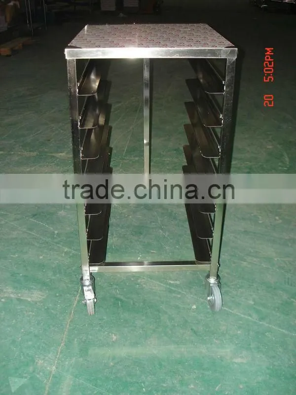 Single row 7 layers stainless steel tray trolley