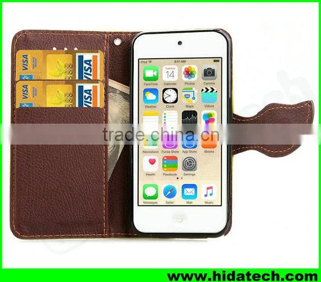 Leaf shape flip pu leather phone case for iphone 6 iphone 6s leather case with card holders wallet case