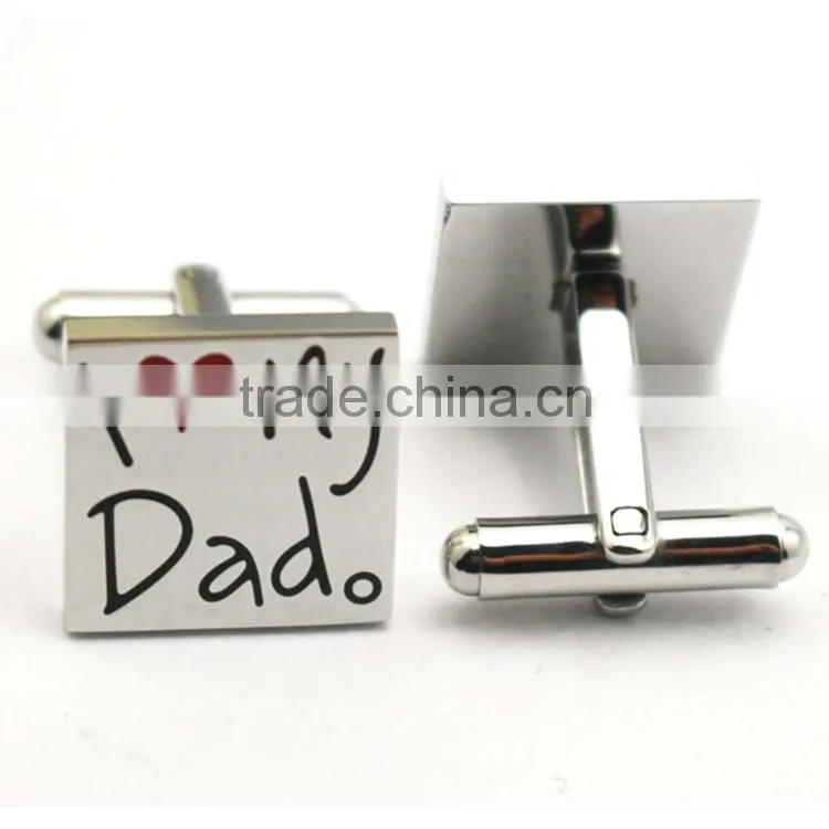 Blank Stainless Steel Rectangle Plain Silver Cufflinks For Men and Women