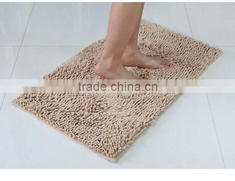 soft anti slip microfiber chenille bath mat 100 polyester