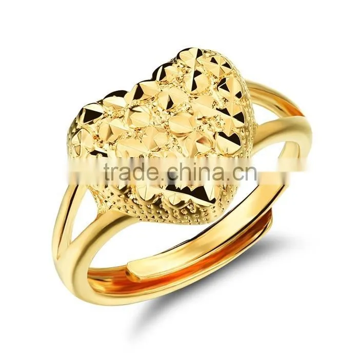 brass jewellery women heart 2016 fashion adjustable metal rings