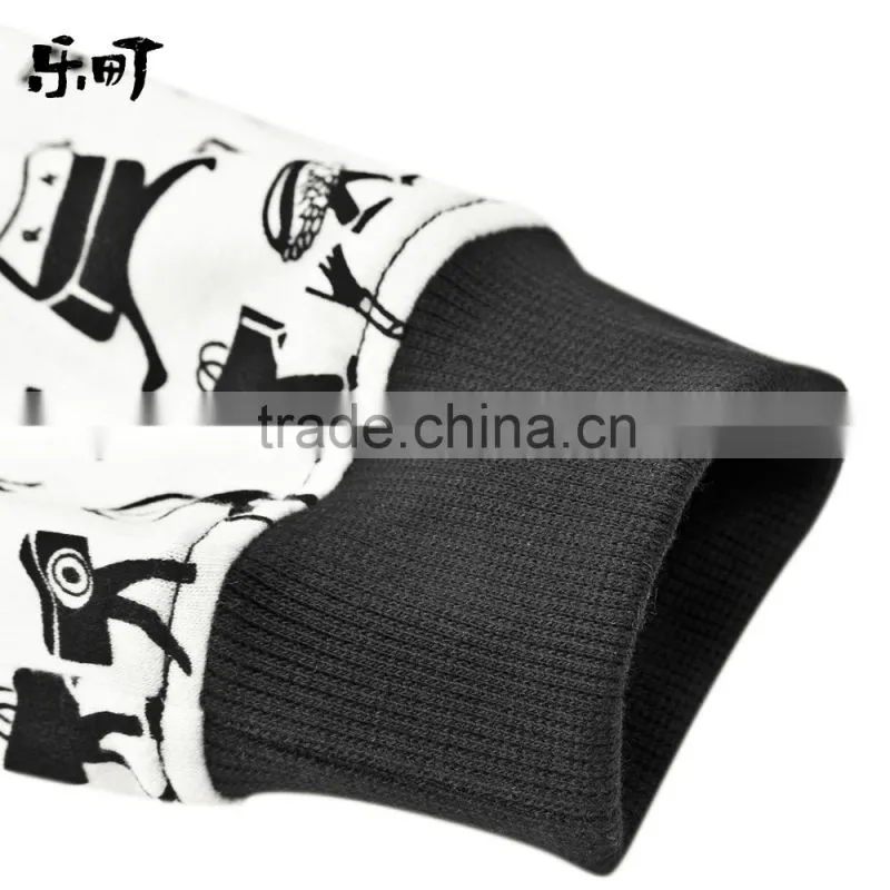 Spring 2015 girl's stylish cartoon printing loose long sleeve short models european sweater