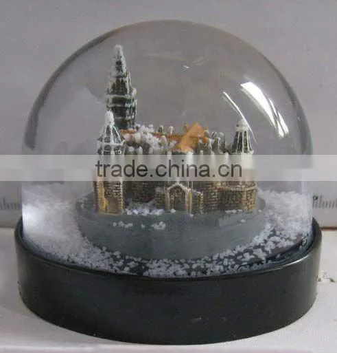 souvenir snow globe with castle