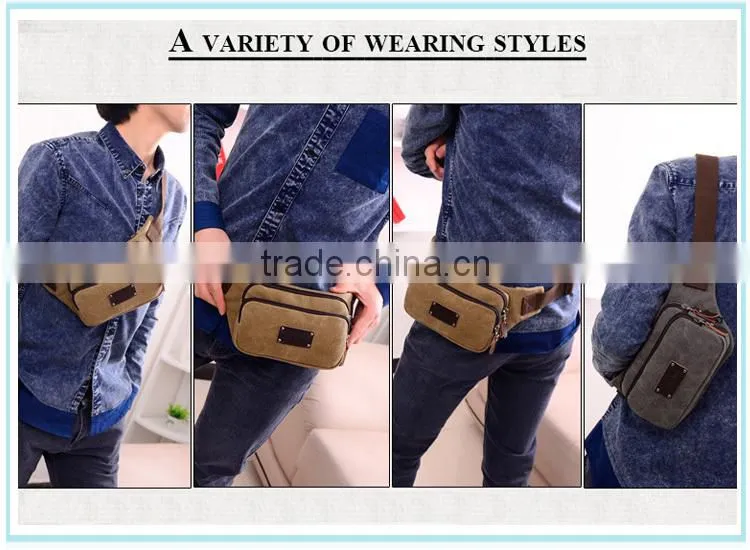 Classical outdoor canvas waist bag