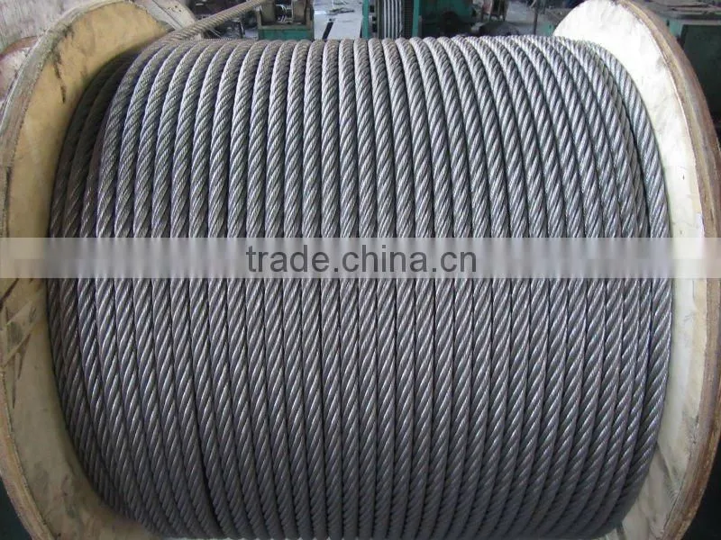 Good quality 304 stainless steel wire rope for high spead rail