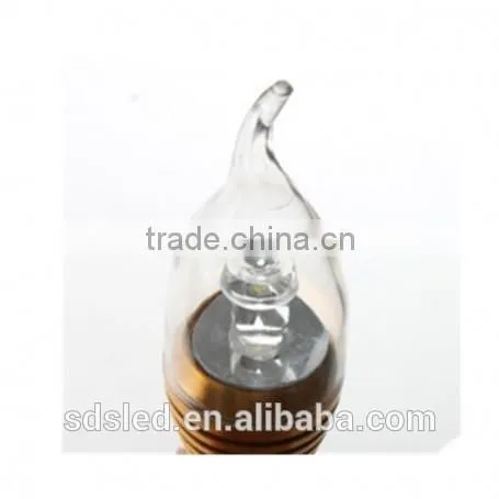 LED Candle bulb Golden 300LM high power Cool White e14 3w led candle light bulb