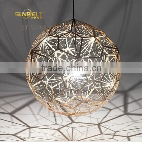 ST-5340B Sunbelt D300mm gold laser carving ball lamp,stainless steel lamp,,stainless steel lamp shade,gold ball pendant lamp.