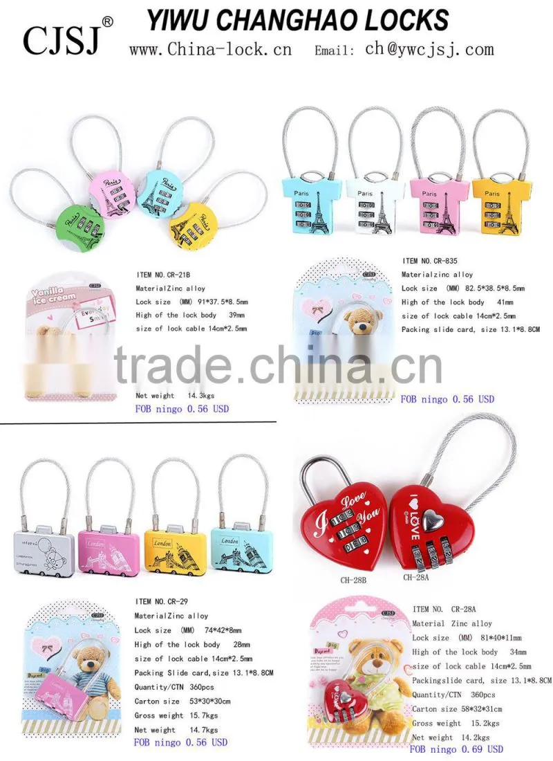 2014 hot sale cheap colorful good quality bicycle cable lock