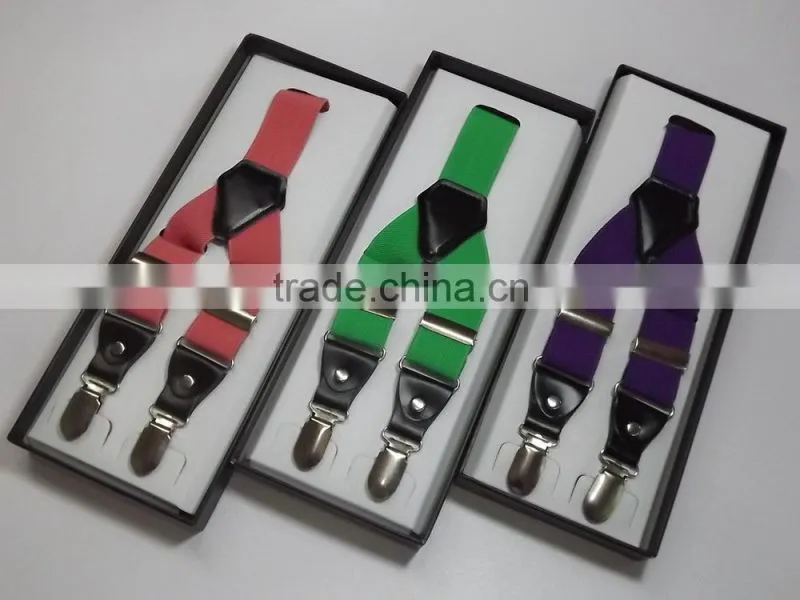 High Quality Finish metal Clip and Buckel Men's Elastic Suspender Braces gallusus