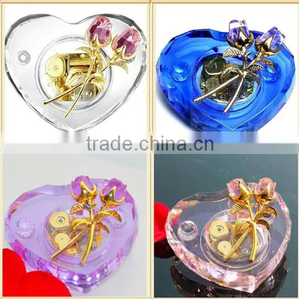 Wedding favors Artificial K9 crystal piano miniature music box