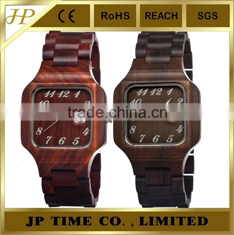 four colors quartz indonesia wooden watch wooden back case Japan quartz movement