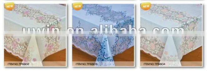 vinyl lace table cloth fiber optic table cloth