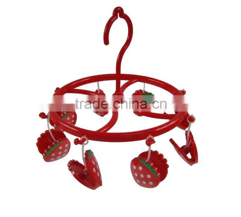 Cute carton plastic underwear hanger with clips