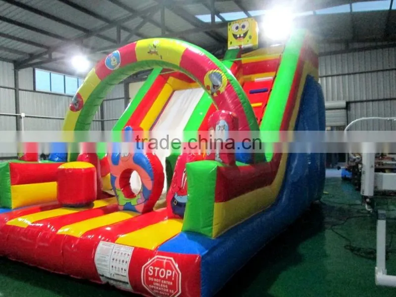 Lanqu spongebob inflatable slide for sale