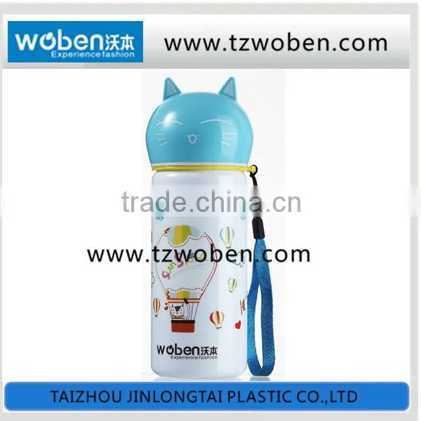 Cartoon cap wholesale kids plastic water bottle