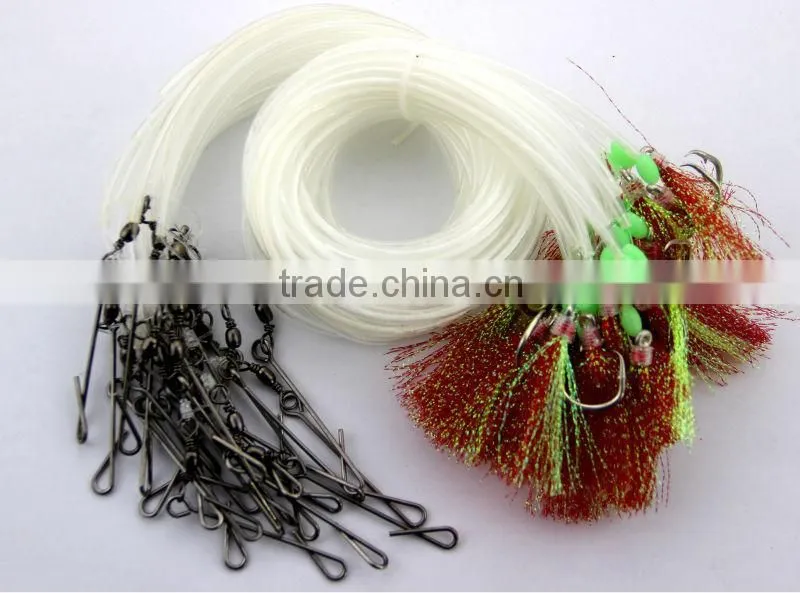 The New 2016 Japan fishing hooks 25pcs/1 bag Longline Traces flasher tubing hook 50cm fishhook lure hook for fishing