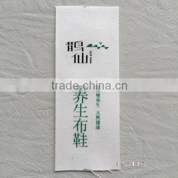 Custom cotton tape printed label for shoes