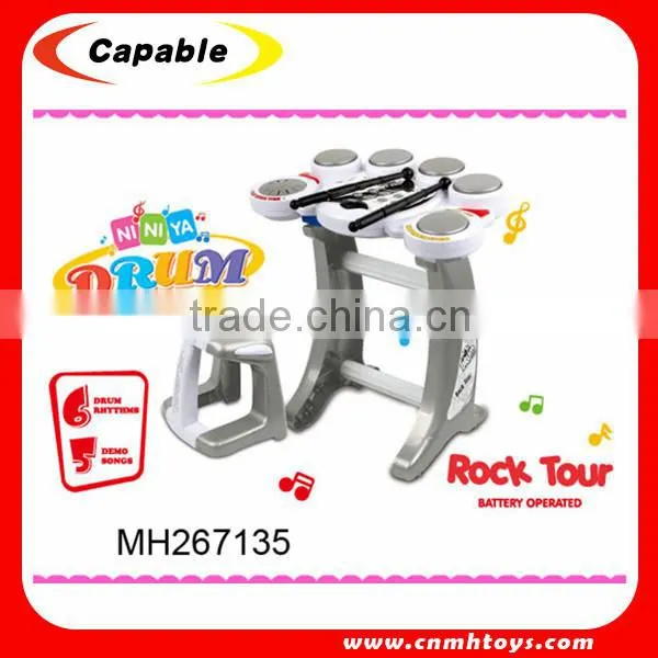 plastic cartoon drum set toy for kid