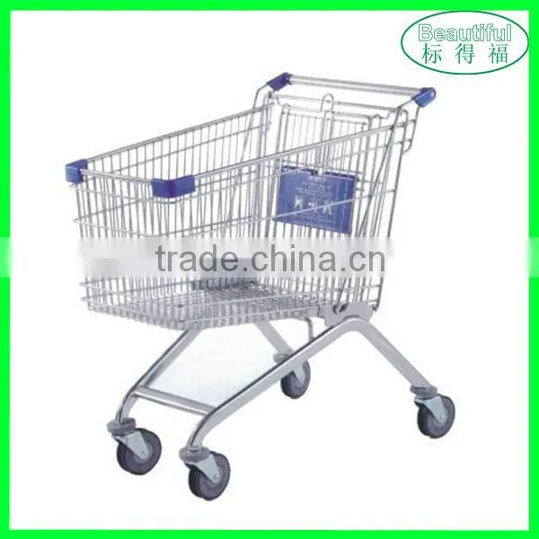 Hand Push Metal Shopping Cart/Trolley with Wheels