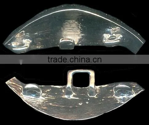 3MM Clear Cystal Garment Jewelry Rhinestone Rhodium Metal Pair Buckle