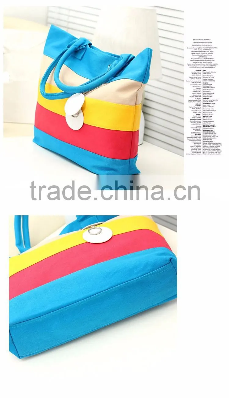 2016 fashion canvas beach bag