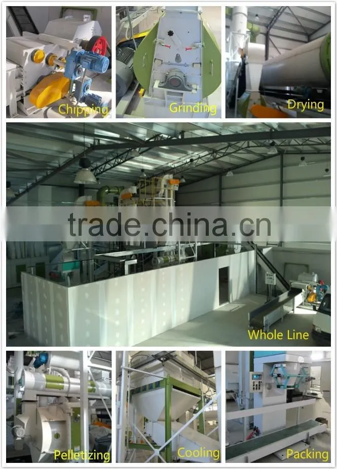High fuel value 1.5-1.8t/h woodiness pellet production line