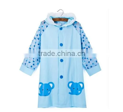 Carton Tiger Animal Squarepants Kids Raincoat Waterproof Hooded Jacket