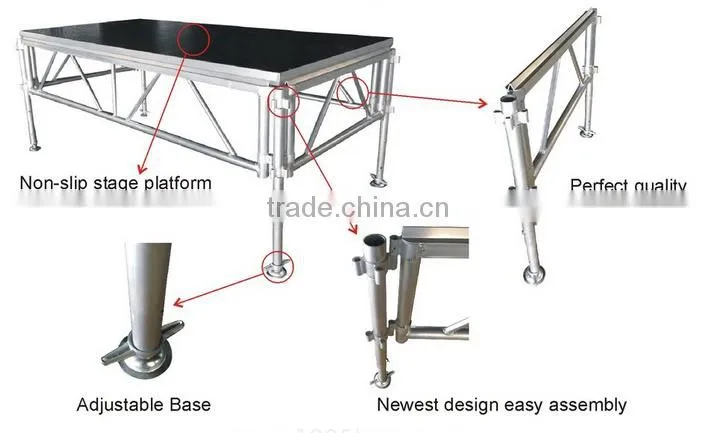 Factory directly Transparent plexiglass wedding stage tempered glass stage acrylic stage
