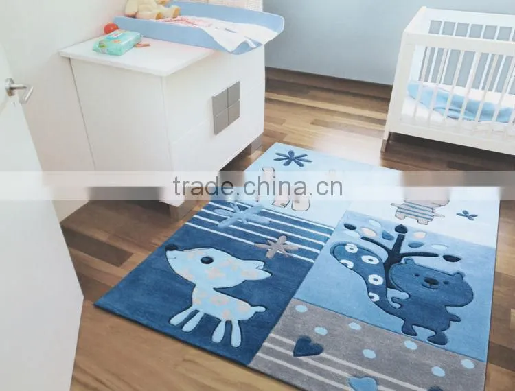 Antiflaming kids cartoon carpet with modern design